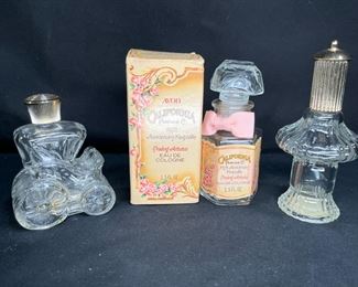 3 VTG Collectible Avon Empty Perfume Bottles