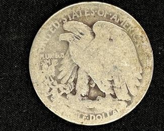 Very Worn Walking Liberty Half Dollar