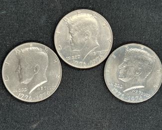 Three Kennedy 1776-1976 Bicentennial Half Dollars