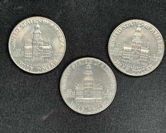 Three Kennedy 1776-1976 Bicentennial Half Dollars