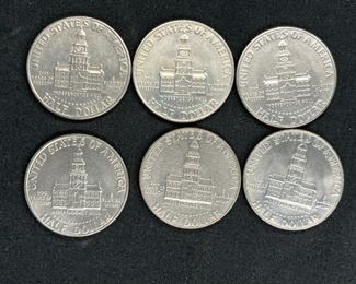 Six Kennedy 1776-1976 Bicentennial Half Dollars