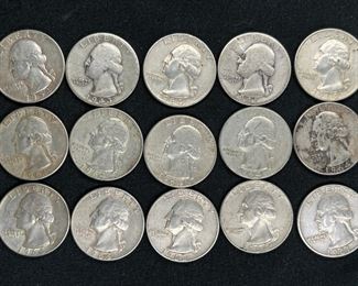 15 Pre-1964 Washington Quarters