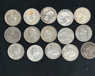 15 Pre-1964 Washington Quarters