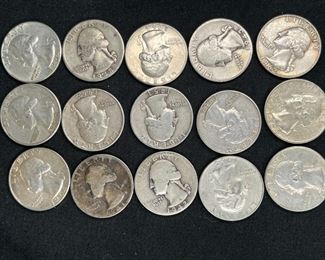15 Pre-1964 Washington Quarters