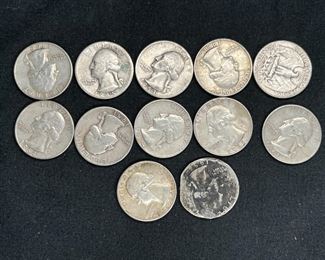 12 Pre-1964 Washington Quarters