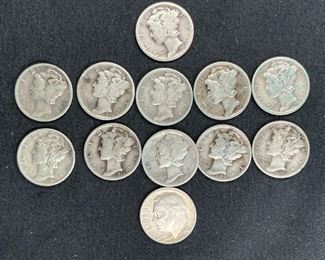 12 Pre 1964 Dimes