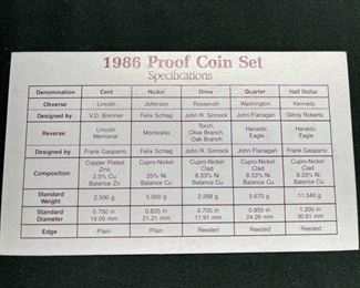 4 Proof Sets (1979, 1985, 1986, 1989)
