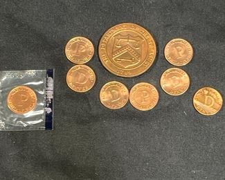 9 Piece Set Dept. Of Treasury Tokens