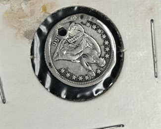 1886 Seated Liberty Half Dime with hole