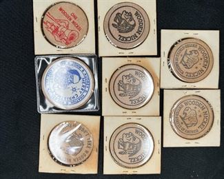 12 Various Wooden Nickels