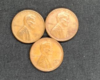 3 US 1969S Error Pennies (floating roof & Initial)