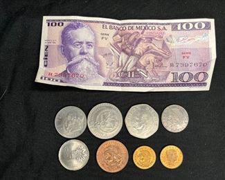 VTG Mexican Coin & Paper Currency