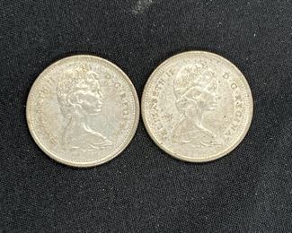 Five Silver 1965 & 1968 Canadian Coins