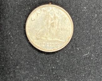 Five Silver 1965 & 1968 Canadian Coins