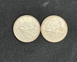 Five Silver 1965 & 1968 Canadian Coins
