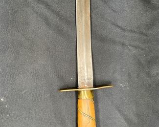 VTG Wooden Handle Brass Hilt Dagger