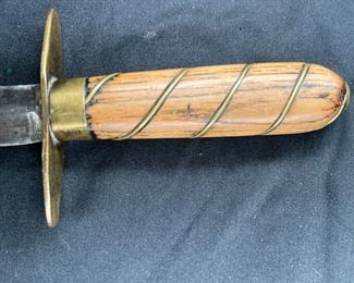 VTG Wooden Handle Brass Hilt Dagger