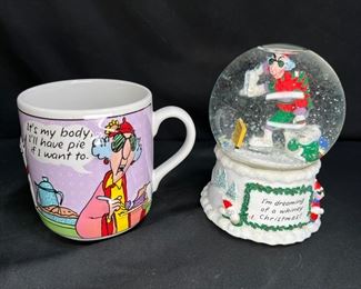 VTG Maxine Snow Globe & Coffee Mug