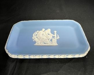 Jasperware Blue Rectangular Pin Tray