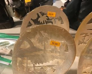 Intricately carved Mother of pearl