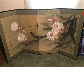 Vintage Japanese screen, 4' wide x 3' tall