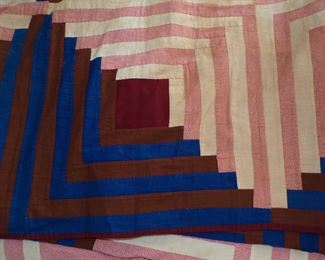 Quilt in log cabin pattern