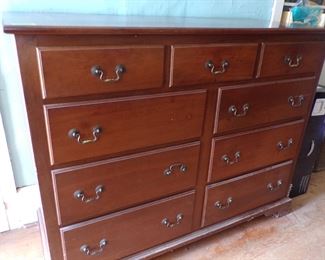 Made on the farm pegged walnut nine drawer chest.