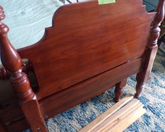 Henkel-Harris cherry half bed. Has footboard and side rails.