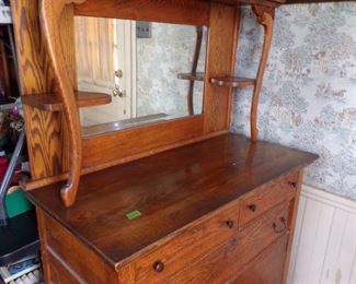 Quarter Sawed oak buffet & mirror