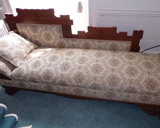 Victorian feinting chaise. Has walnut frame.
