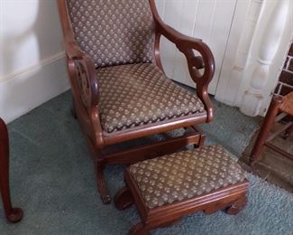 Platform rocker and ottoman