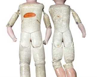 2 Antique Porcelain Dolls As Found