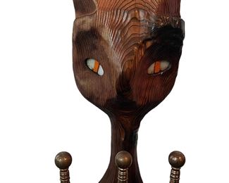 Rare Witco Large Cat Fireplace Tool Holder Detail