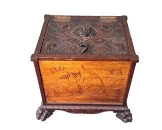 Antique Carved Chest with Fabulous Carvings