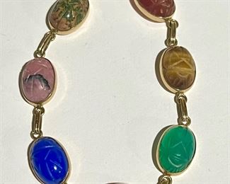 14K Gold Scarab Bracelet