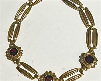 10K Gold and Garnet Bracelet