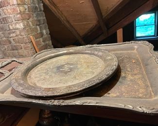 Sterling silver trays and other plated trays