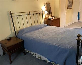 Queen size schiff mattress and wrought iron bed