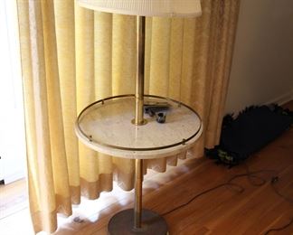 Vintage marble / brass table floor lamp