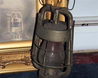 Early 20thc fire fighter memorabilia - from West Hoboken, NJ - trumpets / speaking horns, chief's lantern