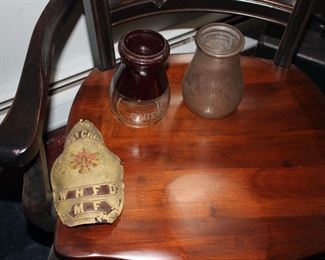 Early 20thc fire fighter memorabilia - from West Hoboken, NJ - trumpets / speaking horns, chief's lantern