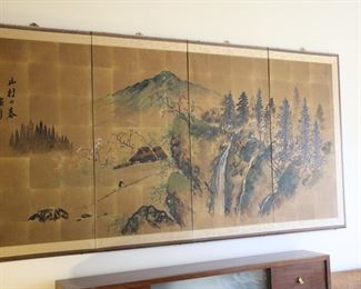 Oriental wall hung table screen