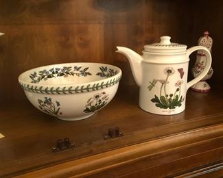 Portmeirion salad bowl and coffee pot