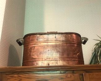 Decorative copper bin