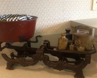 Antique scale brought over from Germany.