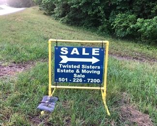 Follow the yellow and blue signs