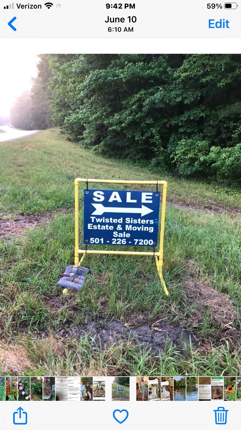 Follow the yellow and blue signs