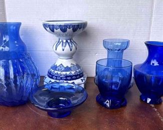 Blue glass Lot
