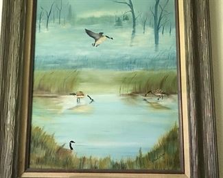 Oil paintings Geese in flight