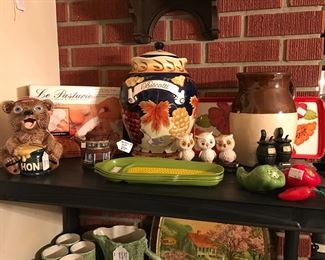 Crocks, salt pepper shakers